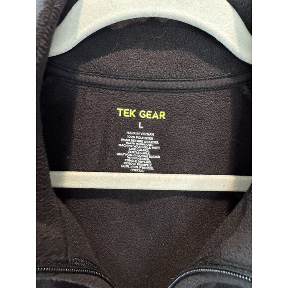 New Men's Tek Gear® Micro Fleece Full-Zip Jacket Black Size L - Picture 4 of 6